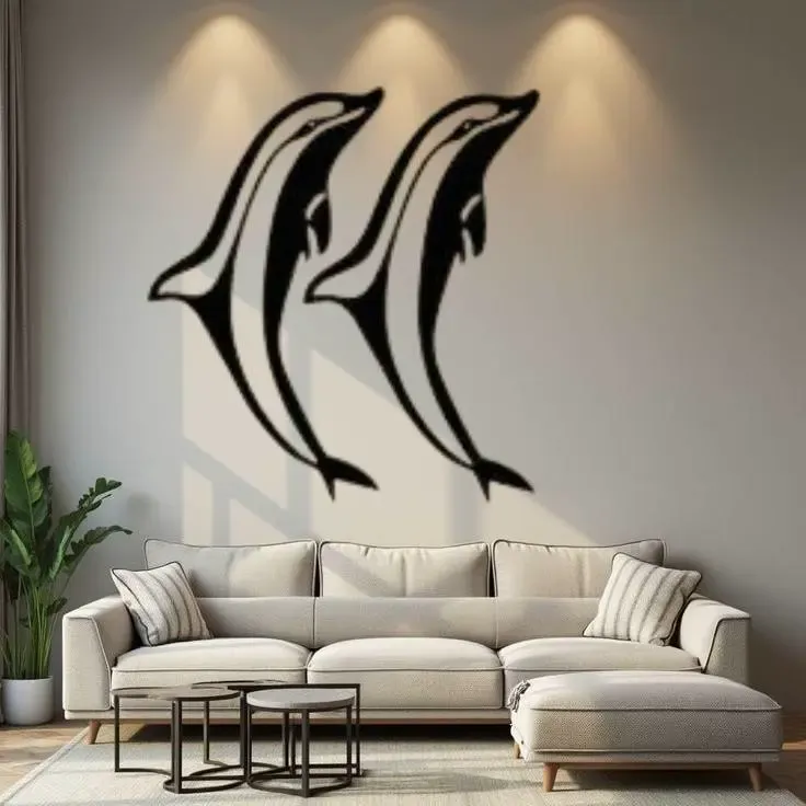 dolphins couple wall decor