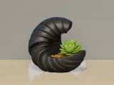 Spiral Crescent Succulent Planter | Modern Sculptural Plant-1