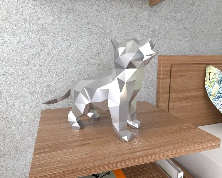 Husky Dog Decorative Sculpture Lowpoly
