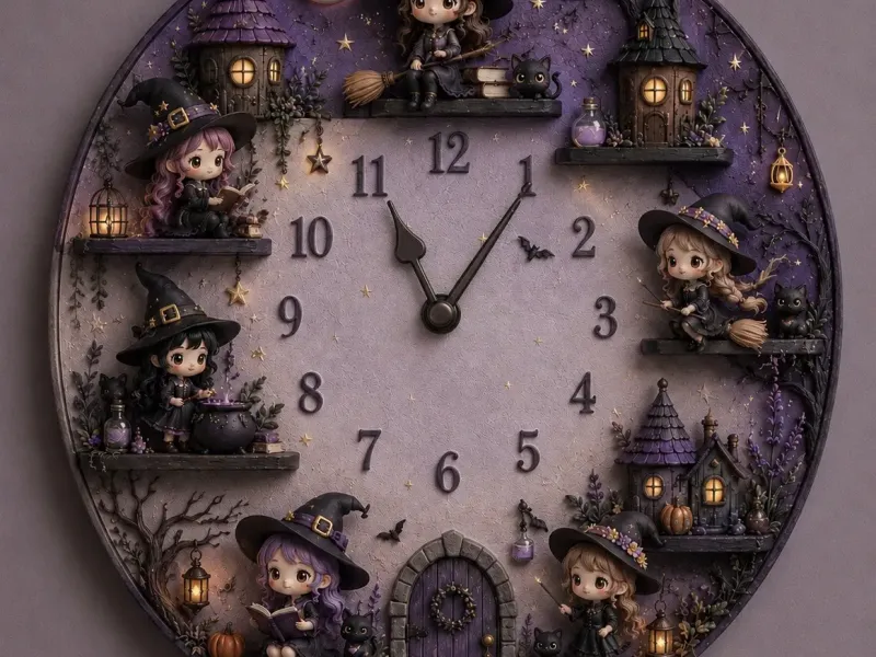 Witchy Fantasy Wall Clock