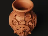 Steampunk Gear Vase | Industrial Clockwork Planter-2