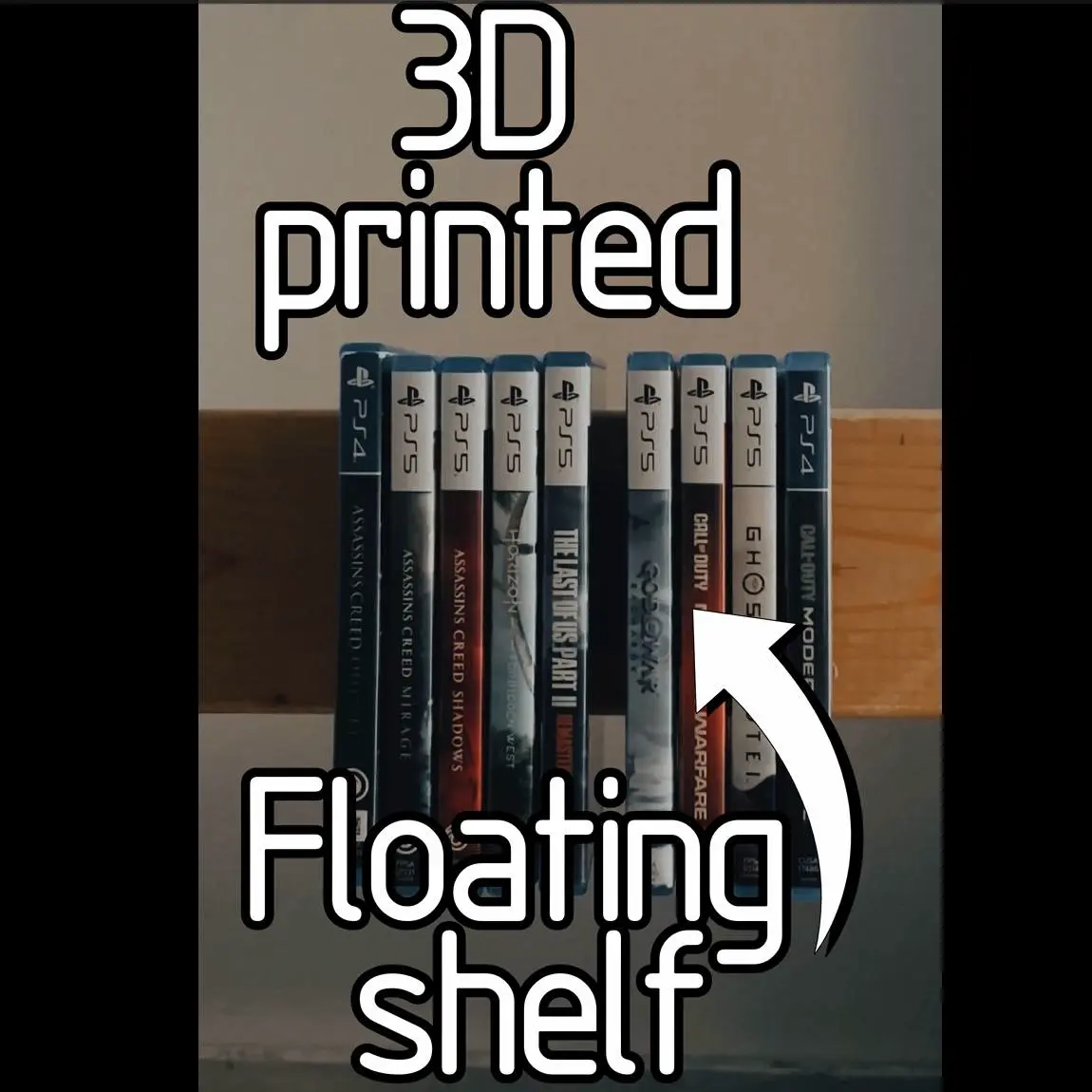 3D printed Flaoting game shelf