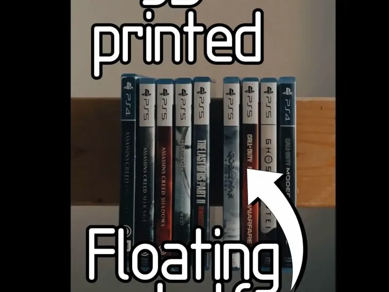 3D printed Flaoting game shelf