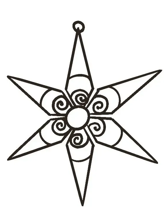 Long Star Faux Stained Glass Frame