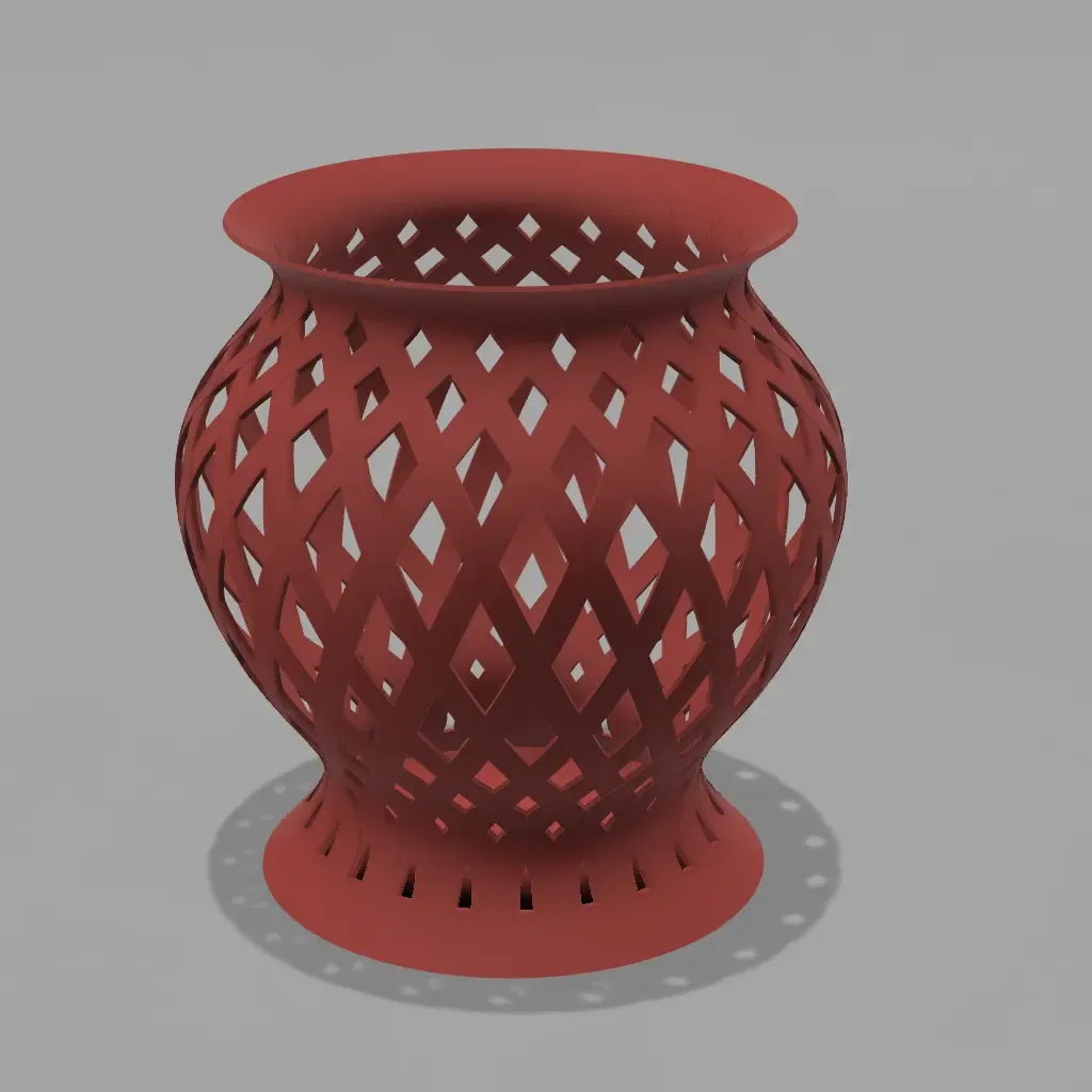 Diamond-Patterned Vase