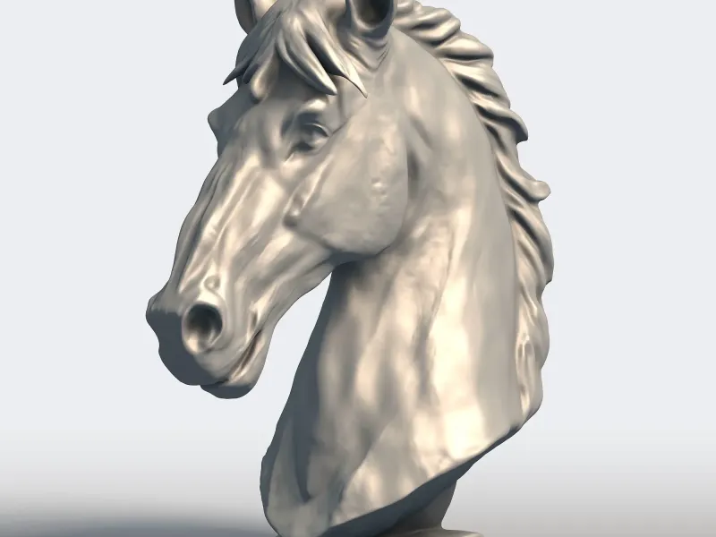 Busto de la cabeza del caballo de Przewalski - Escultura de caballo salvaje