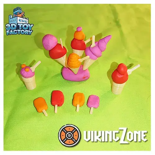 🍦 Complete Play-Dough Ice Cream Kit - Molds, Cones, Spoons,