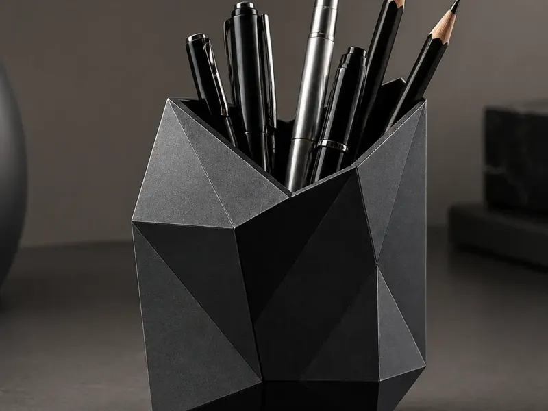 Low Poly Faceted Pen Holder