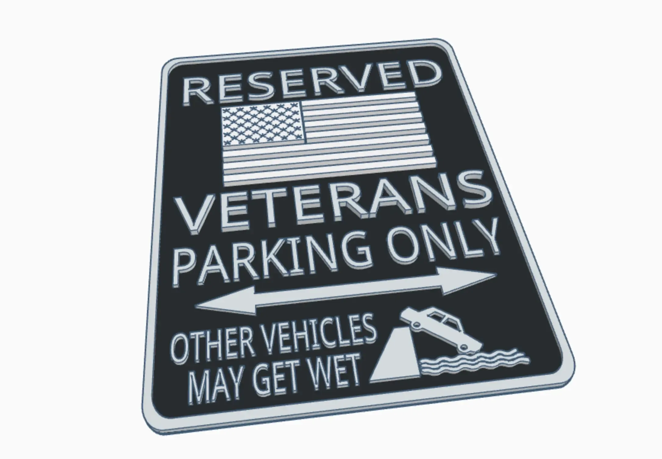 USA Veteran Parking Sign Army Navy Air Force Military Marine