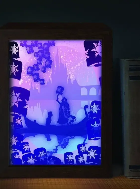 caja de luz rapunzel (caja de sombras)