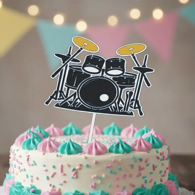 Cake Topper Bateria Drums