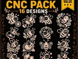 Floral Bee CNC SVG STL Pack 16 Designs-1