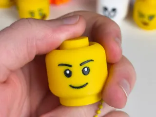 Lego Head Fidget Clicker Keychain