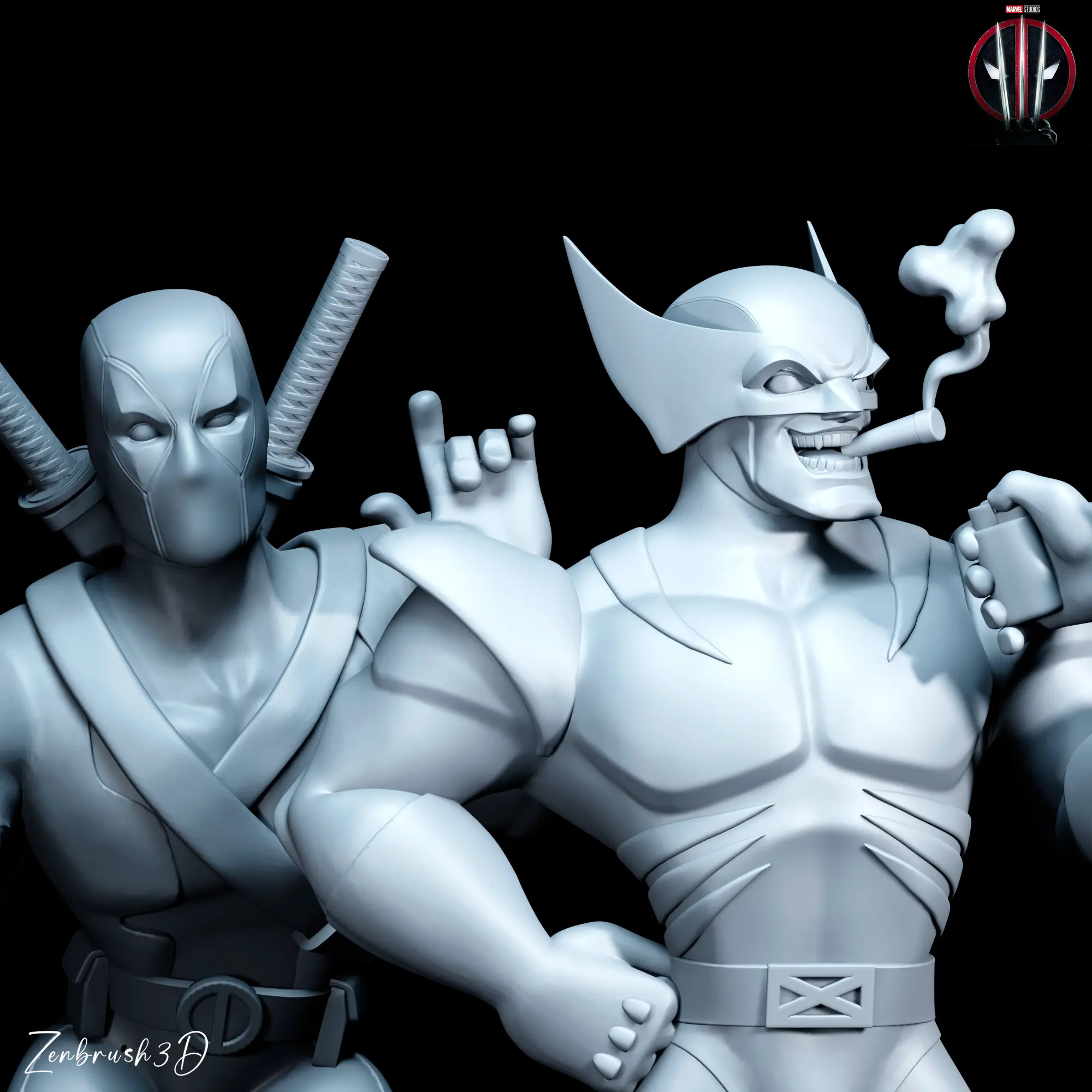 DIORAMA DE DEADPOOL E WOLVERINE COMPLETO PARA IMPRESSÃO 3D