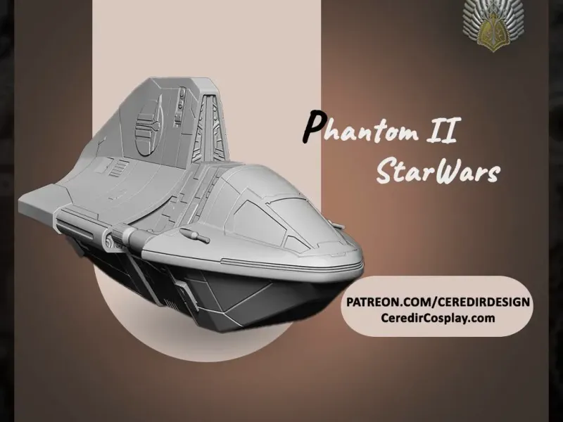 Star Wars Phantom 2 Ship  with Maglev option 3D DIGITAL DL
