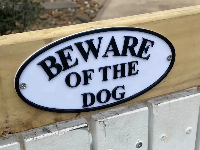 Beware Of The Dog sign