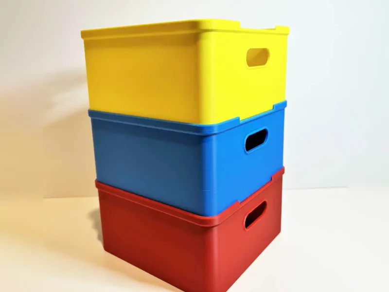 Small printer large stackable bin