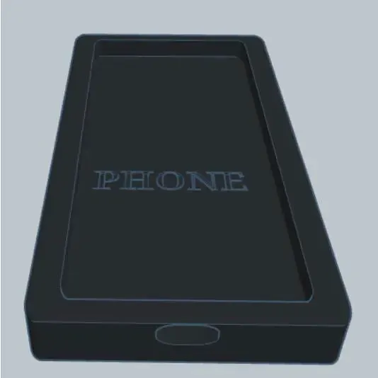phone tray with charging cable slot