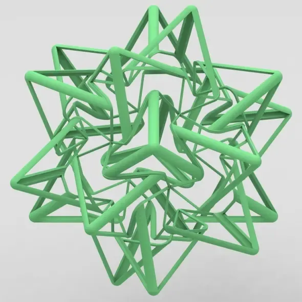Wireframe Shape Compound of Five Tetrahedra