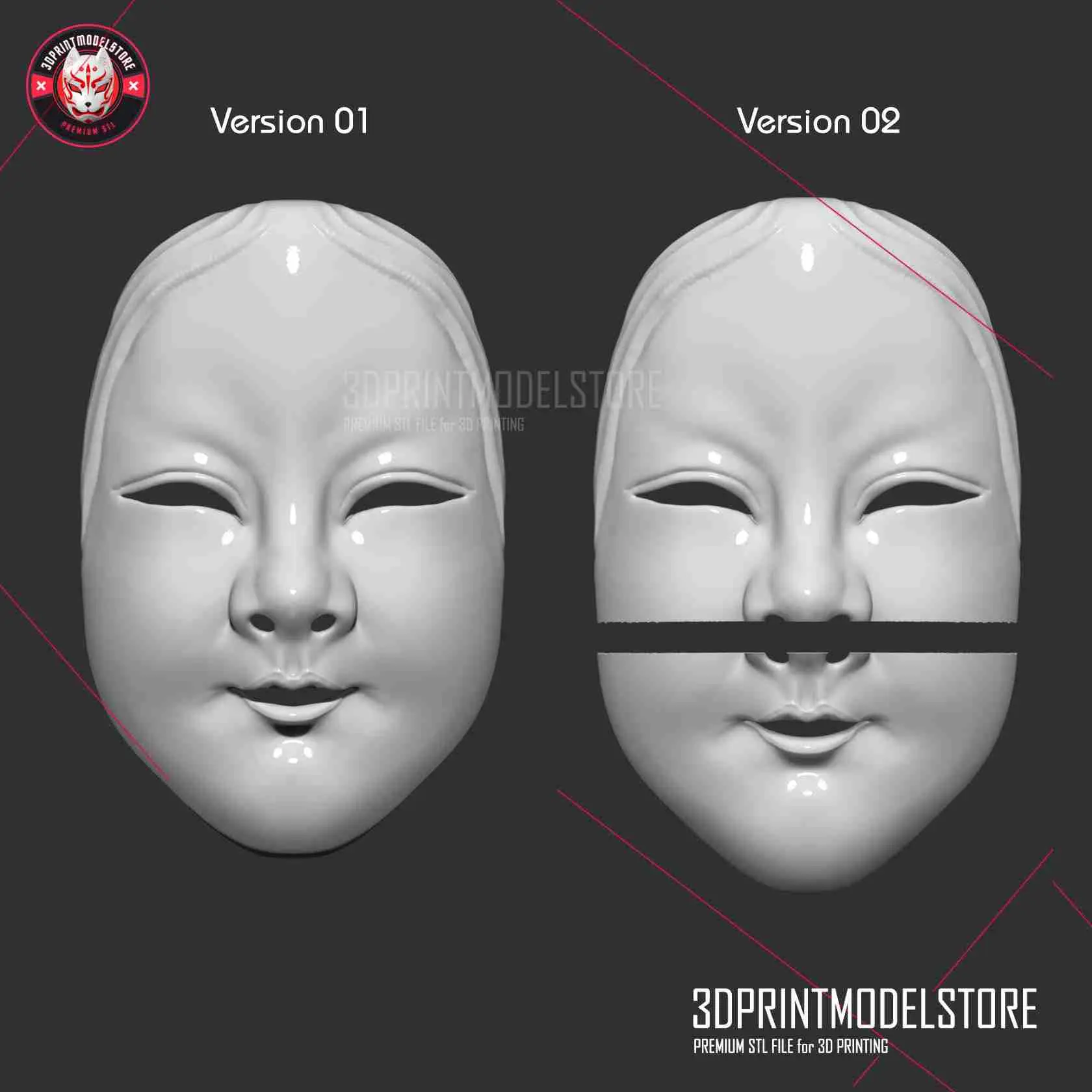 Japanese Ghost Mask - Noh Mask Cosplay Halloween