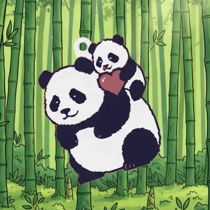 Panda and son: fathers day keychain