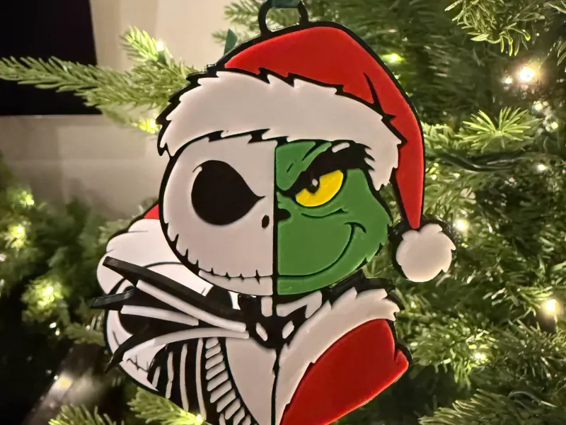 Jack Skellington & Grinch Two Face Ornament
