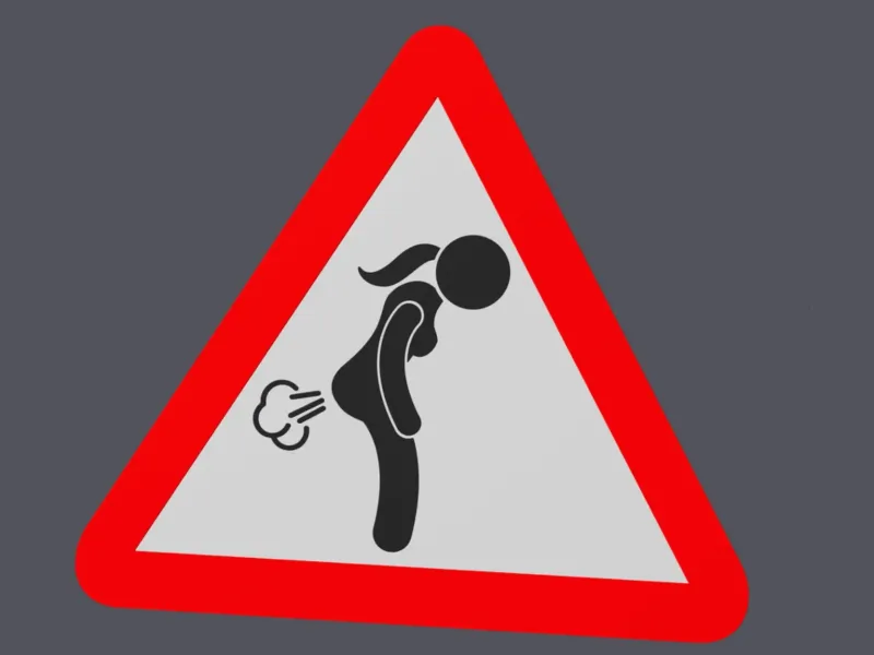 Fart Warning Female Version - Traffic Sign - Wall Art