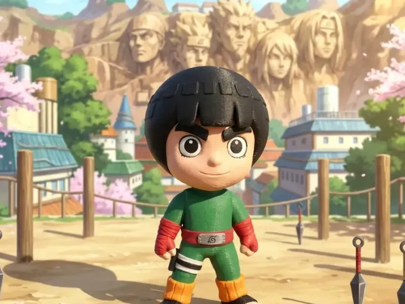 Figura ispirata a Rock Lee di Naruto, giocattolo anime chibi