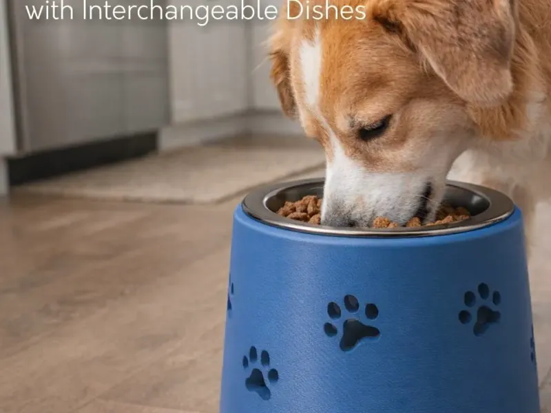 Comedouro Elevado para Cães com Pratos Intercambiáveis