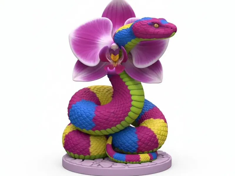 Serpent Enroulé Orchidée