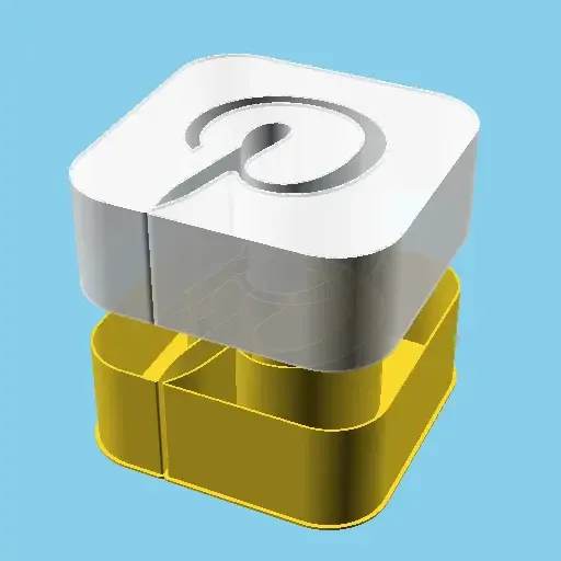 Square Pinterest logo, nestable box (v1)