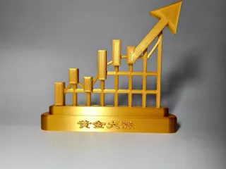 向上箭头大涨摆件
