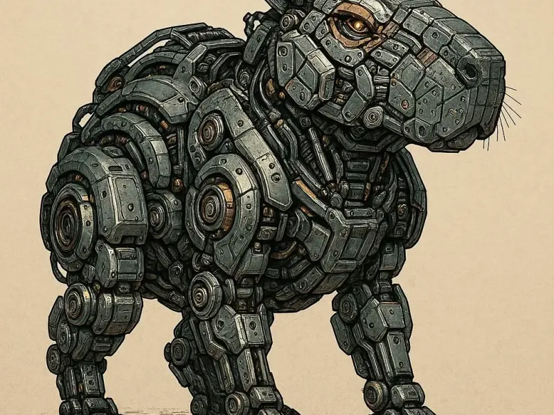 chiguire capibara robotico cyberpunk