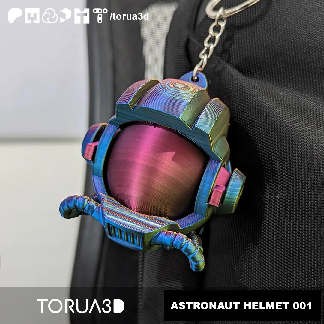Astronot Kaskı Keychian 001 - Yerinde Baskı - STL Dosyası