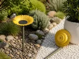 Flower Bird Feeder Set | Garden Stake Bee Bath - 3 Different-5