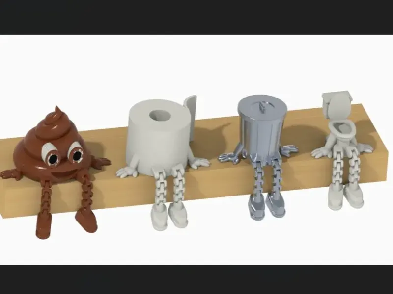 The Toilet Buddies – Hilarious 4-in-1 STL Figure Set