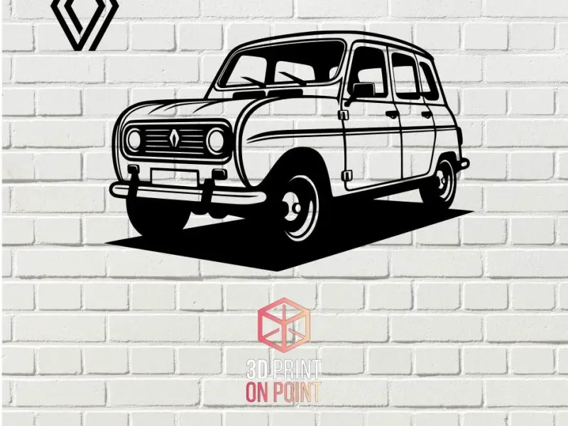 RENAULT 4L VINTAGE - 2D WALL ART #2