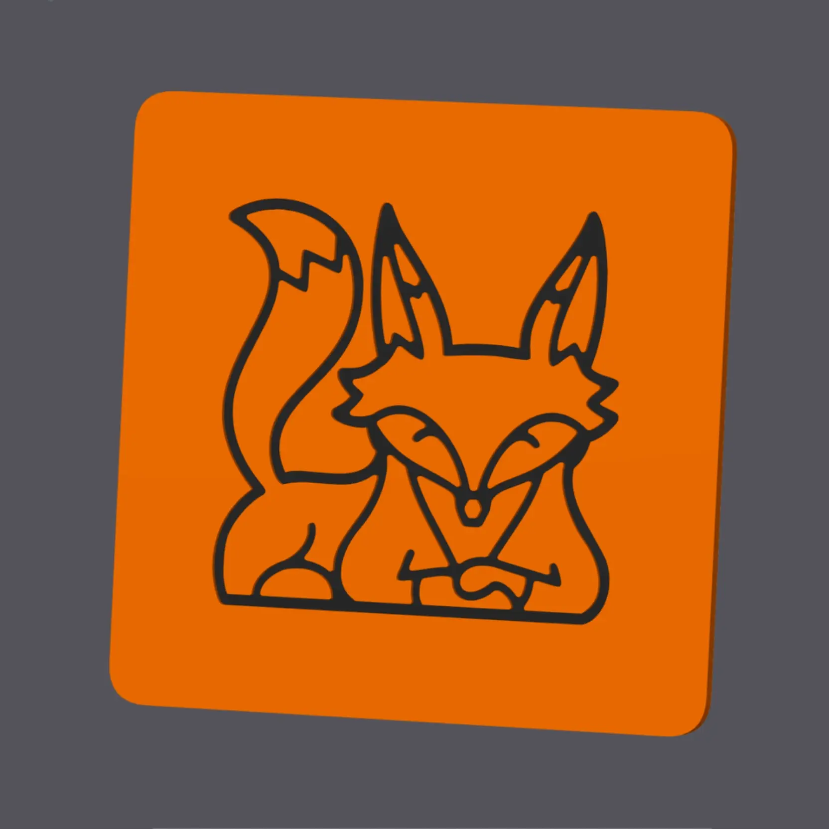 Fox - Square Coasters with holder