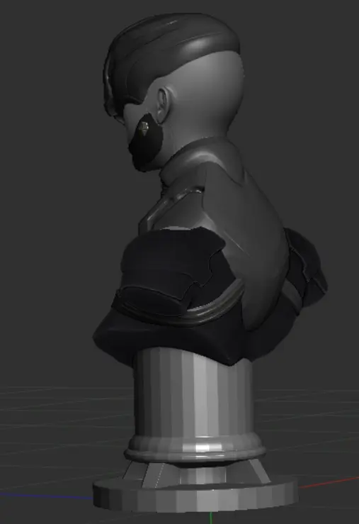 Busto de personaje cyborg femenino