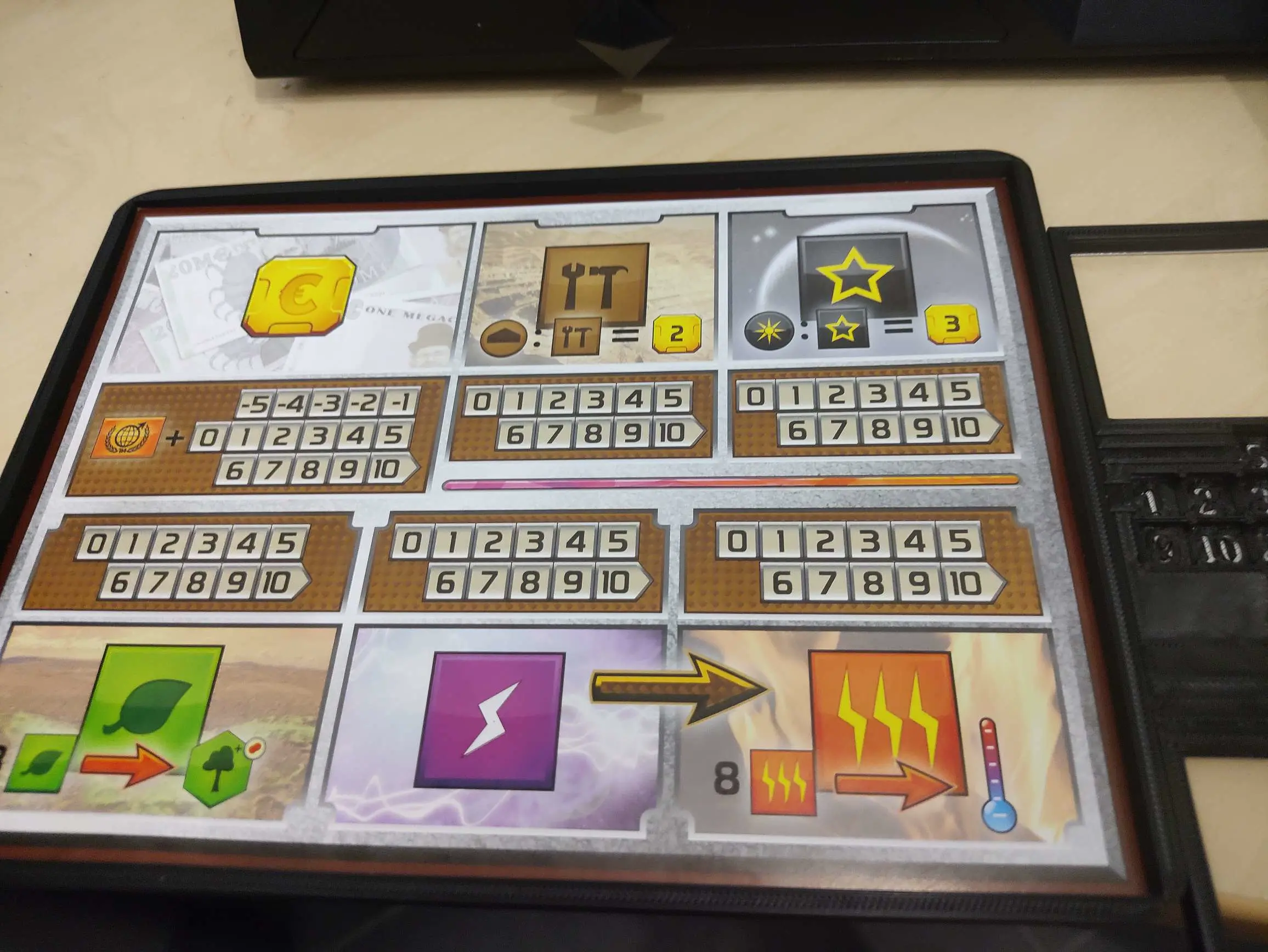 Terraforming Mars Player ressource tracker tray and overlay