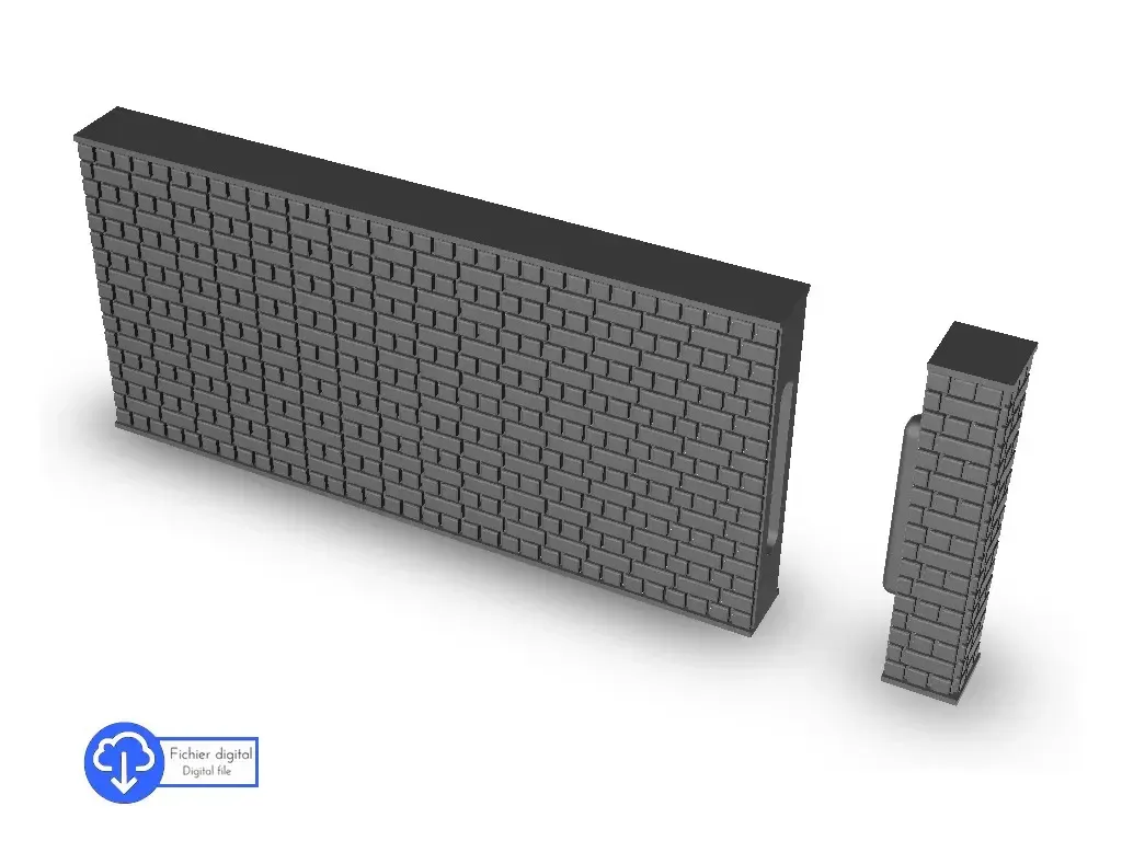 Brick wall modular system 4 - terrain WW2 scenery modern