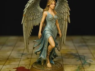 Dark fantasy angel of death D&D tabletop miniature