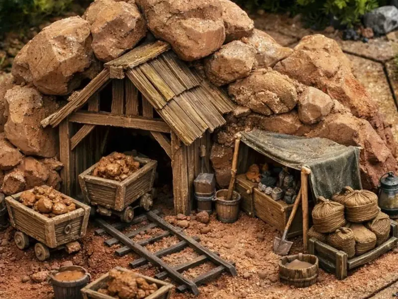 Gold ore mine scene
