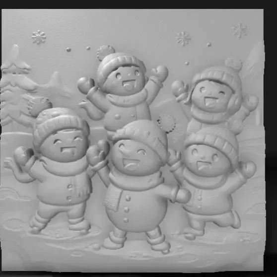 children play in the snow,