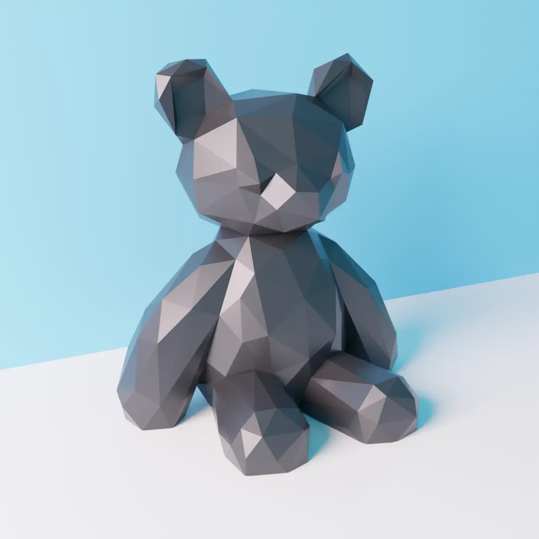 low poly teddy bear
