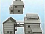Double mining buildings with footbridge (16) - miniatures AC-3
