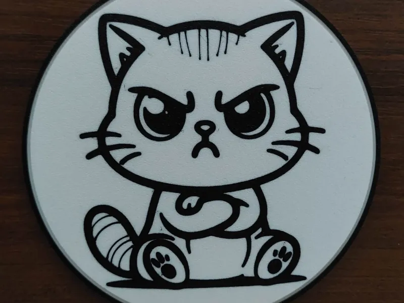 Posavasos de gato enfadado