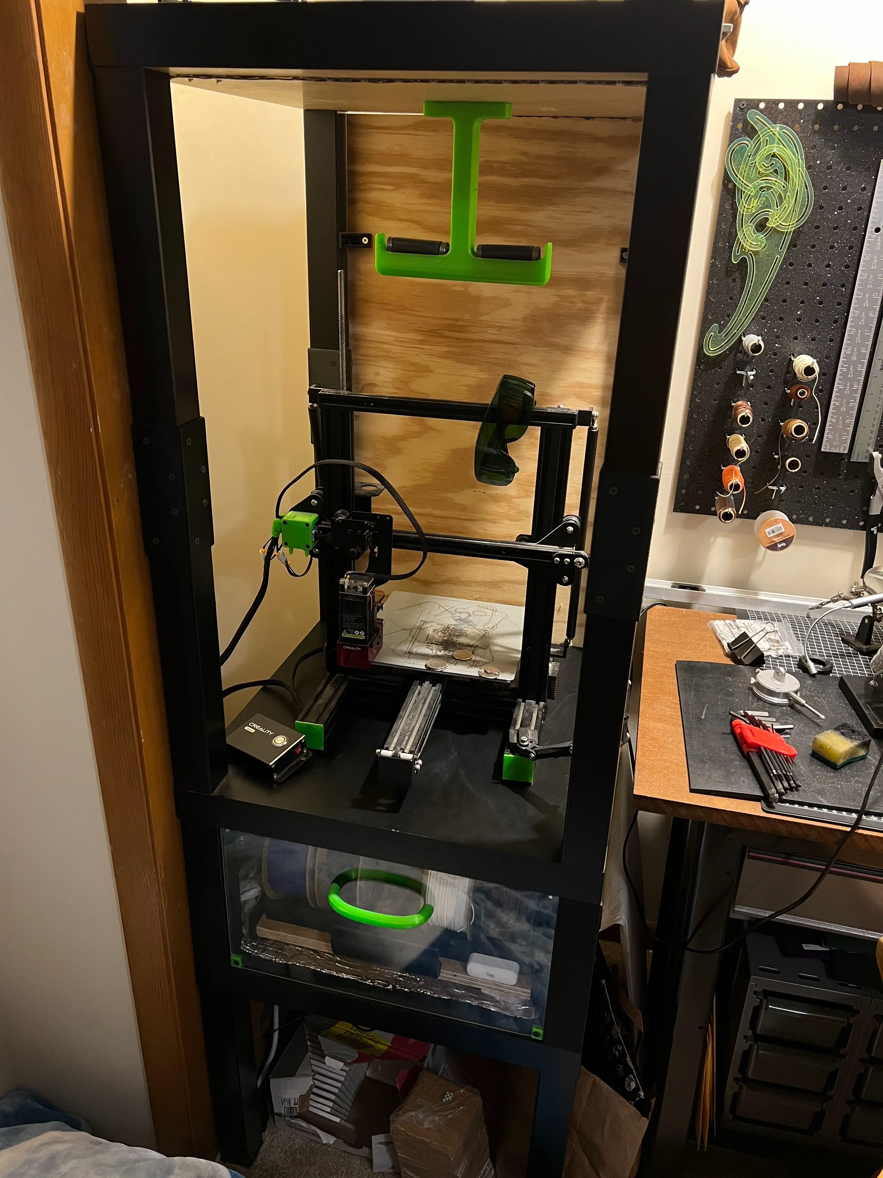 Printer Rack with Filament Dry Storage