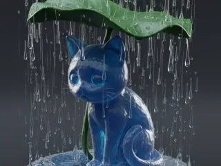 gata bajo la lluvia 
