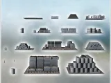 Set of ammunition depot accessories with shells, barrels, an-4